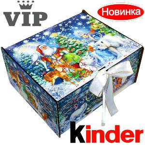 Сладкий подарок на Новый Год в картонной упаковке весом 1200 грамм по цене 2223 руб в Рязани
