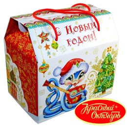 Детский новогодний подарок в картонной упаковке весом 950 грамм по цене 1108 руб в Рязани